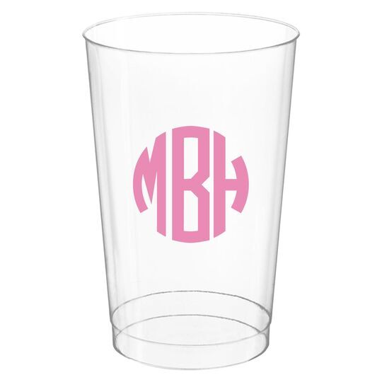 Rounded Monogram Clear Plastic Cups